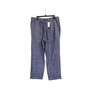 Island Company Beachcomber 100% Linen Pants Mens Large Blue Seal Drawstring